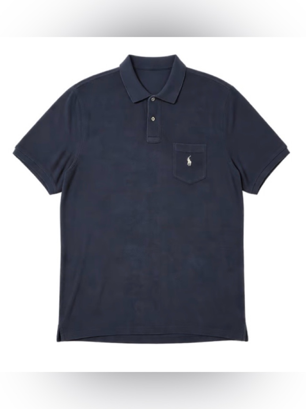 Authentic Polo Ralph Lauren Classic Fit Terry Cloth Polo in Navy Blue